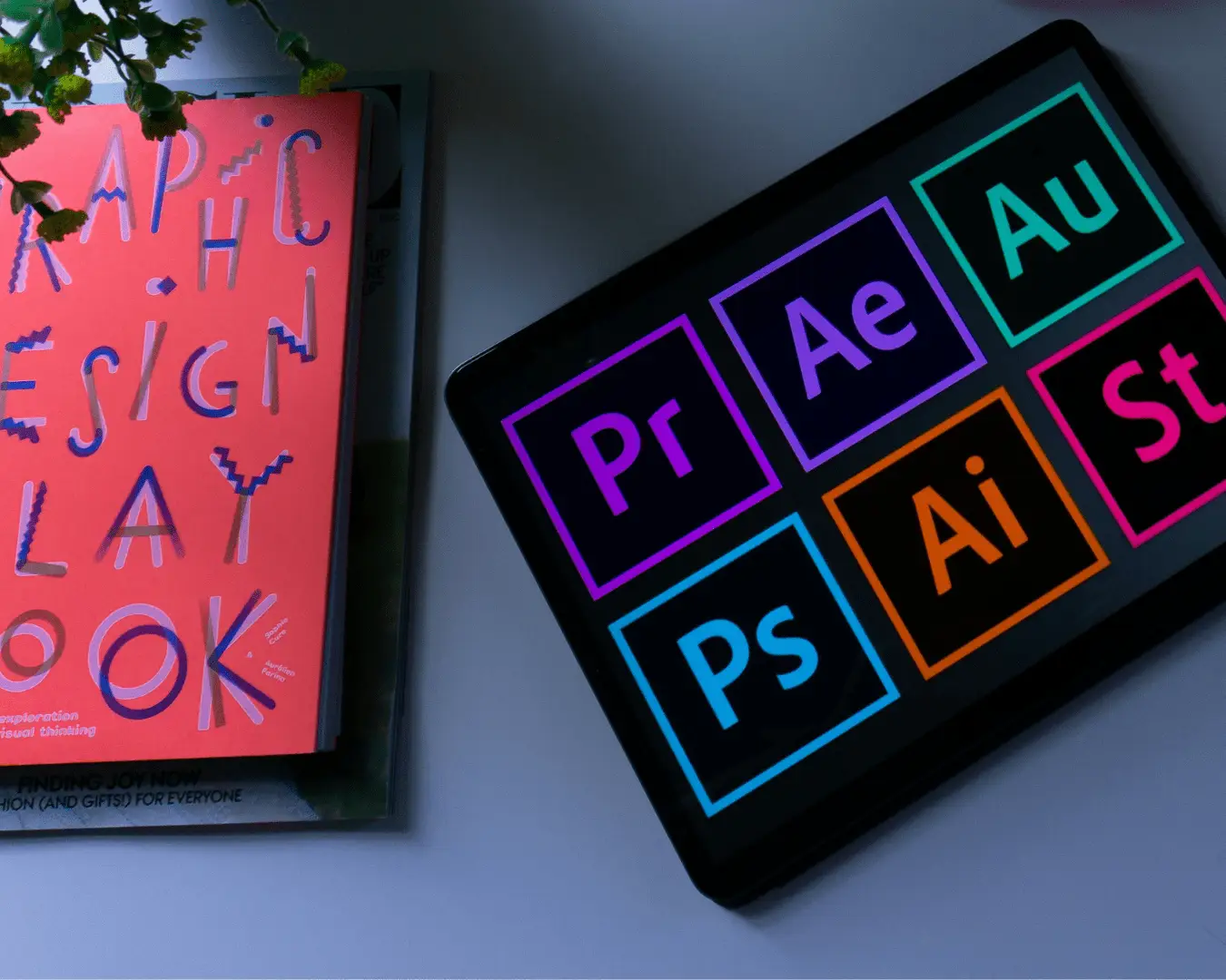 Social media content and branded graphics illustrating a consistent online presence