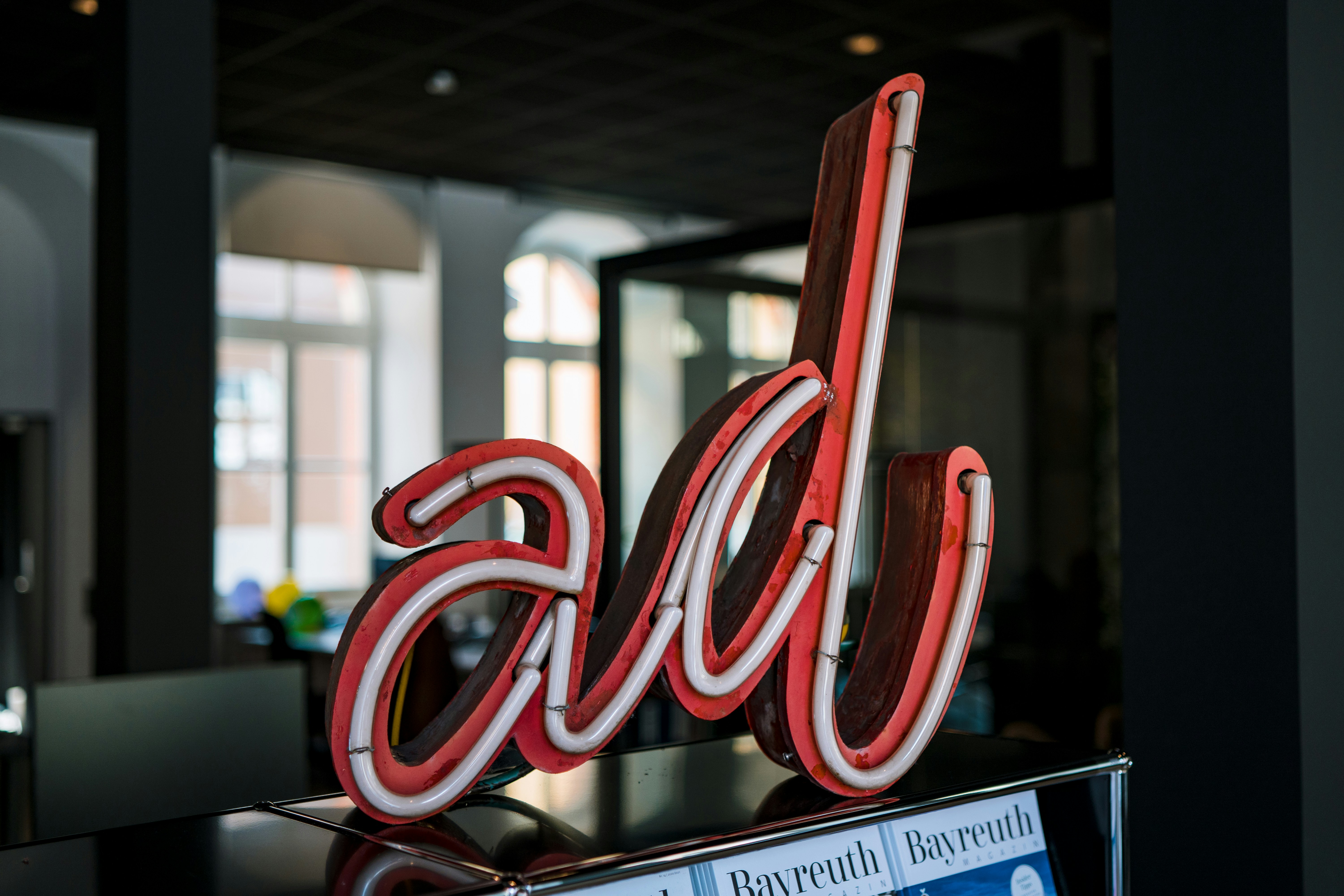Sign that says "ad", short for advertising.